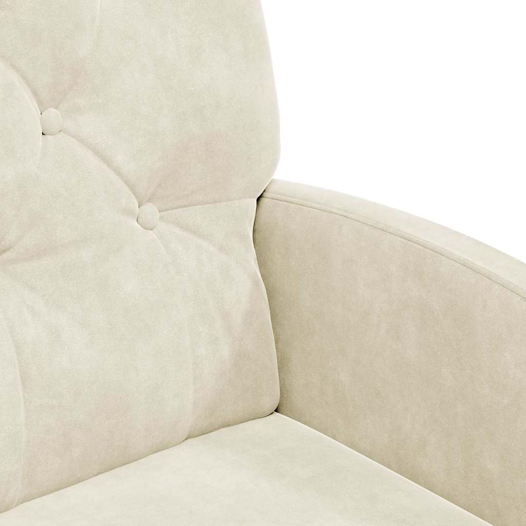 vidaXL Καρέκλες Φαγητού με Ρόδες 2 pcs Κρεμ 58 x 67 x 97 εκ Βελούδο