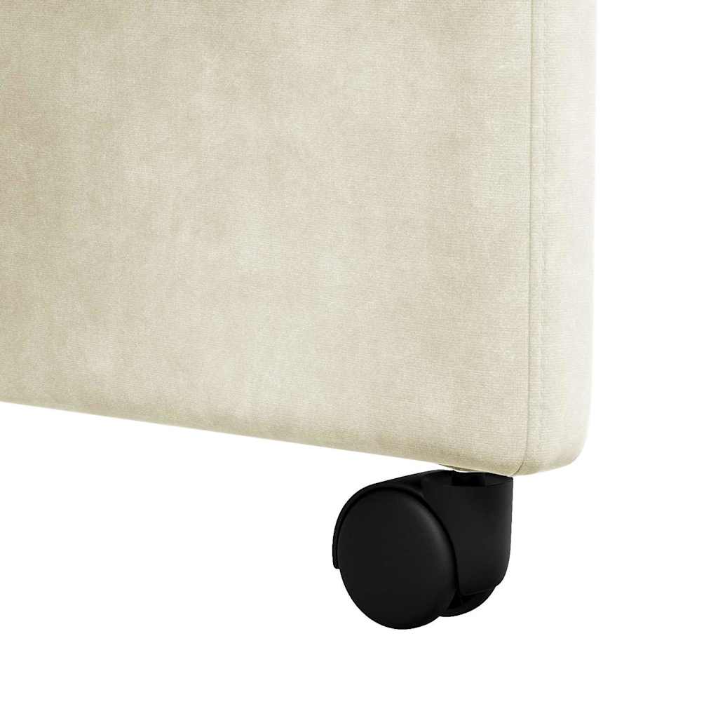 vidaXL Καρέκλες Φαγητού με Ρόδες 2 pcs Κρεμ 58 x 67 x 97 εκ Βελούδο