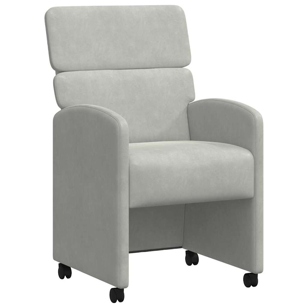 vidaXL Καρέκλες Φαγητού με Ρόδες 2 pcs Ανοιχτό γκρι 58 x 65 x 98 εκ.