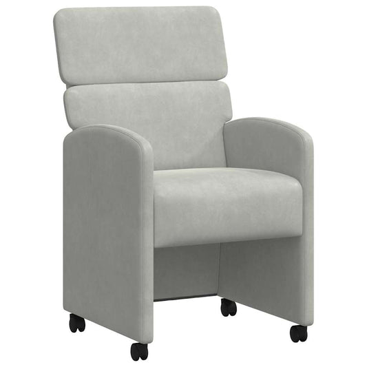 vidaXL Καρέκλες Φαγητού με Ρόδες 2 pcs Ανοιχτό γκρι 58 x 65 x 98 εκ.