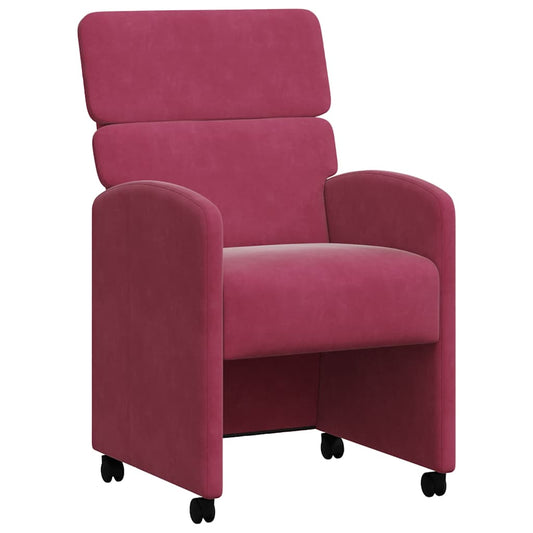 vidaXL Καρέκλες Φαγητού με Ρόδες 2 pcs Μπορντό 58 x 65 x 98 εκ.