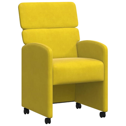 vidaXL Καρέκλες Φαγητού με Ρόδες 2 pcs Κίτρινο 58 x 65 x 98 εκ.