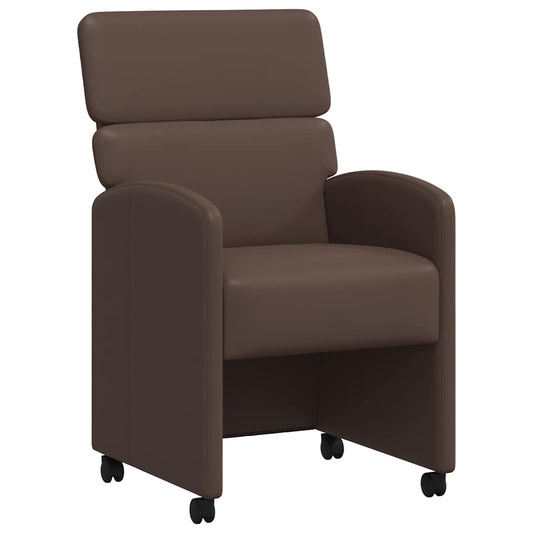 vidaXL Καρέκλες Φαγητού με Ρόδες 2 pcs Καφέ 58 x 65 x 98 εκ.