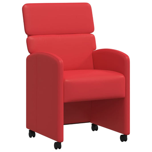 vidaXL Καρέκλες Φαγητού με Ρόδες 2 pcs Κόκκινο 58 x 65 x 98 εκ.
