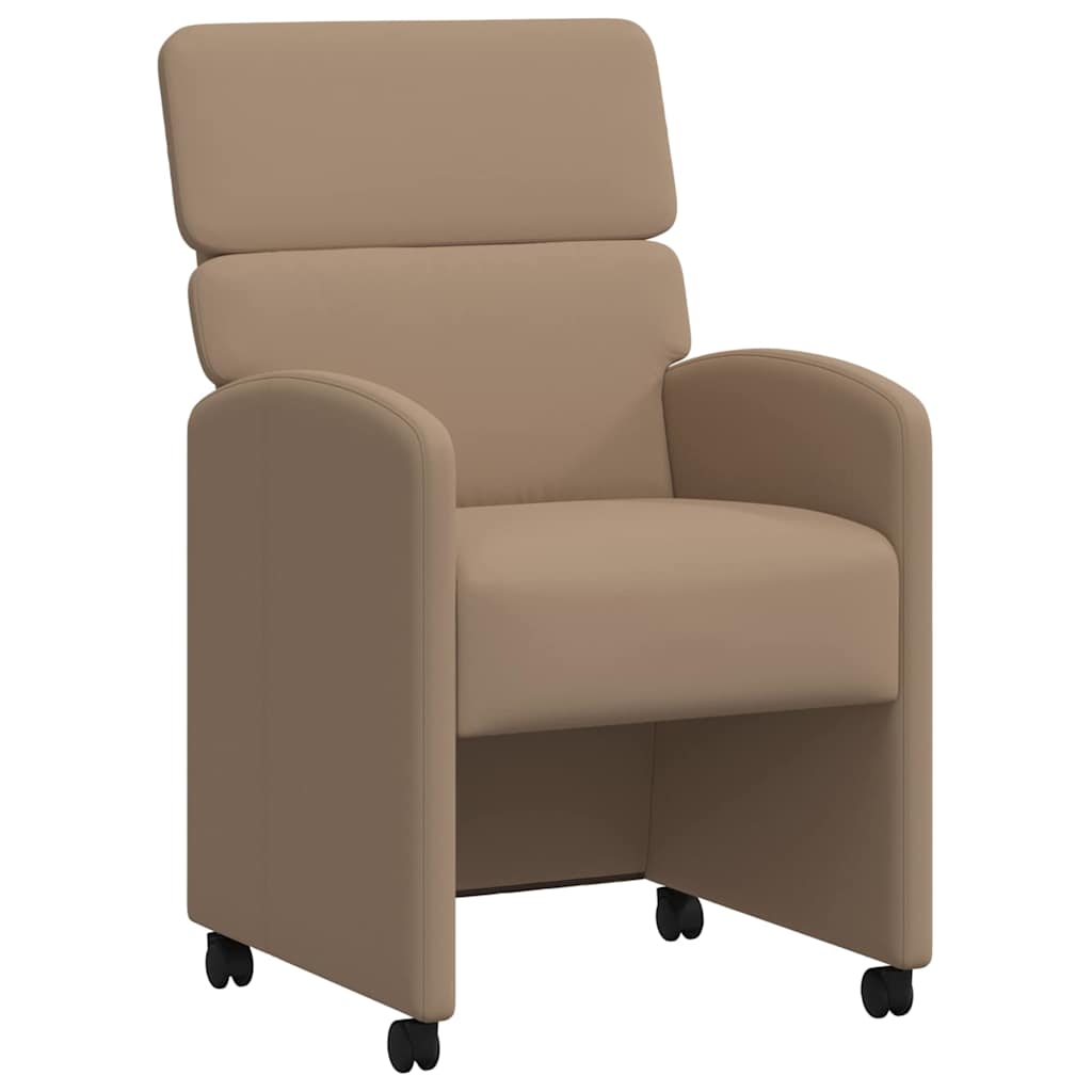 vidaXL Καρέκλες Φαγητού με Ρόδες 2 pcs Καπουτσίνο 58 x 65 x 98 εκ.