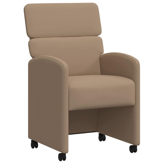 vidaXL Καρέκλες Φαγητού με Ρόδες 2 pcs Καπουτσίνο 58 x 65 x 98 εκ.