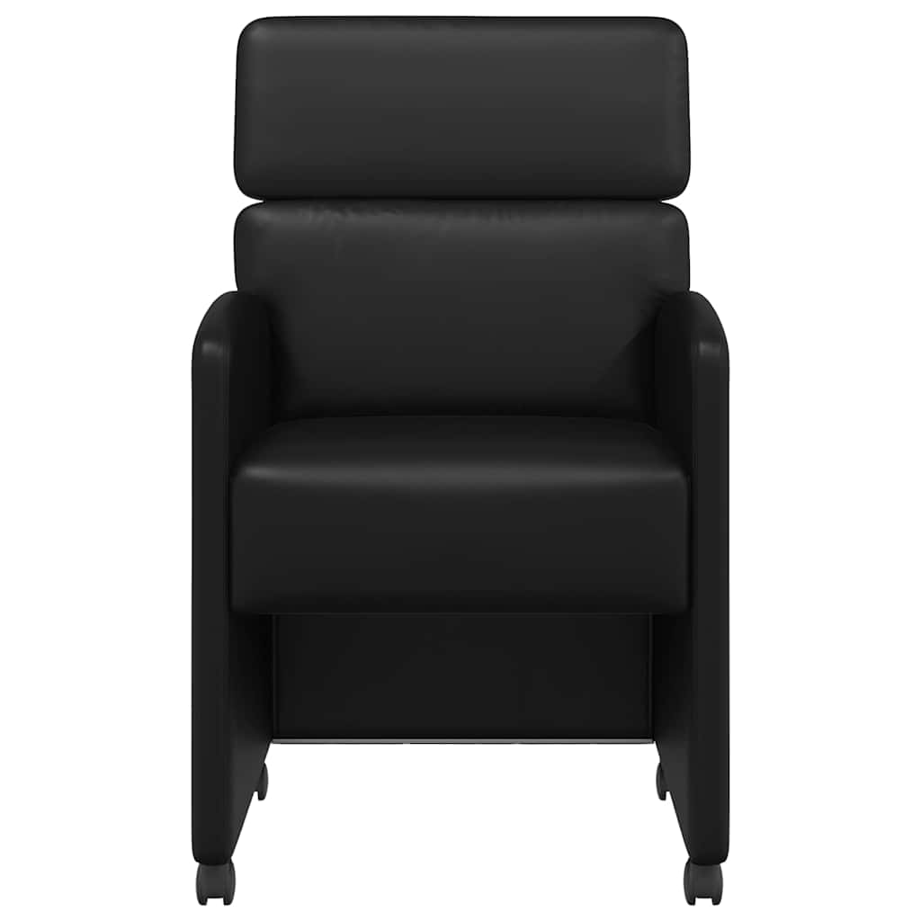 vidaXL Καρέκλες Φαγητού με Ρόδες 2 pcs Μαύρο 58 x 65 x 98 εκ.