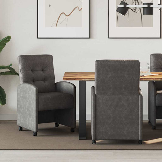 vidaXL Καρέκλες Φαγητού με Ρόδες 2 pcs Μαύρο 58 x 67 x 97 εκ