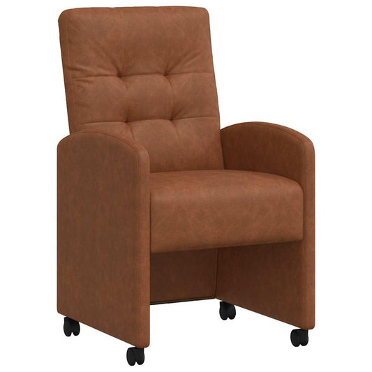 vidaXL Καρέκλες Φαγητού με Ρόδες με τροχούς 2 pcs Καφέ 58 x 67 x 97 εκ