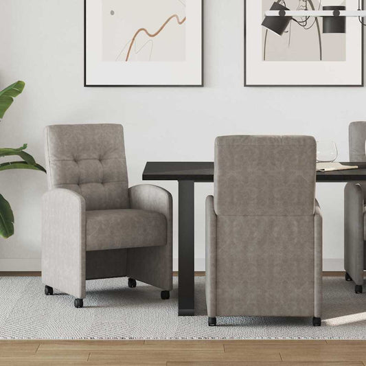 vidaXL Καρέκλες Φαγητού με Ρόδες με τροχούς 2 pcs Γκρι 57 x 67 x 98 εκ