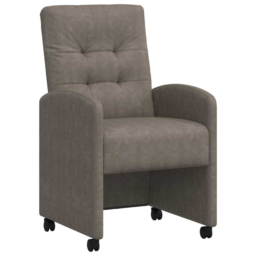 vidaXL Καρέκλες Φαγητού με Ρόδες με τροχούς 2 pcs Γκρι 57 x 67 x 98 εκ