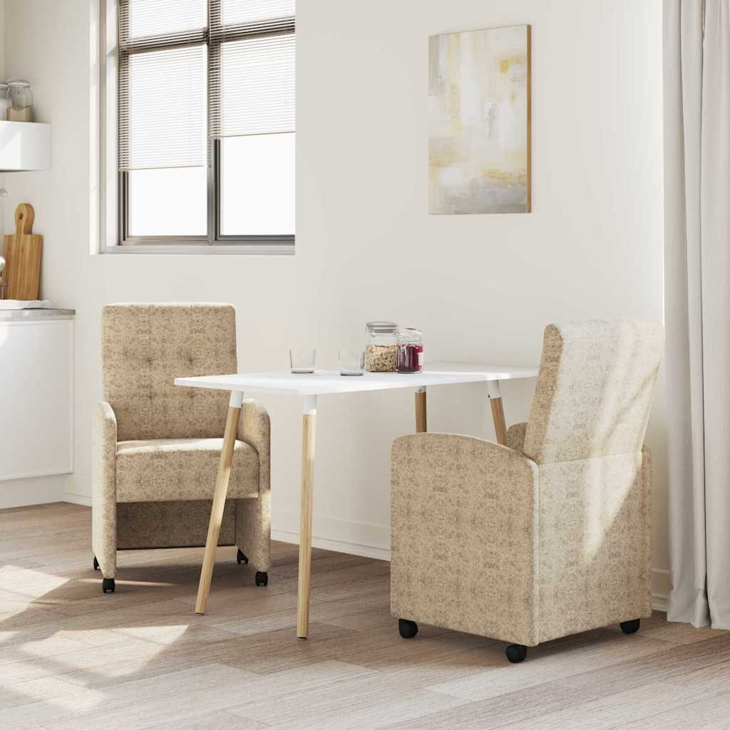 vidaXL Καρέκλες Φαγητού με Ρόδες 2 pcs Ανοιχτό γκρι 57 x 67 x 98 εκ