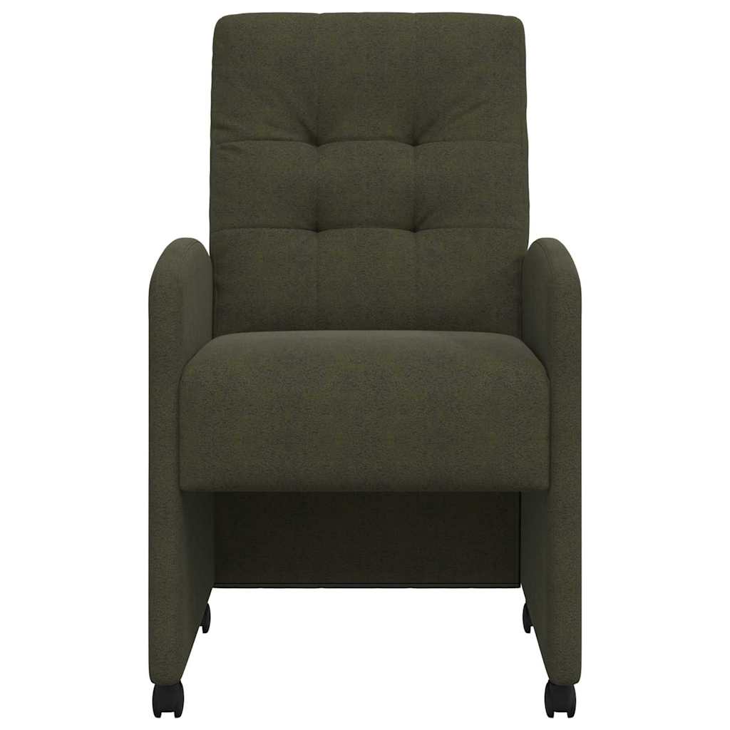 vidaXL Καρέκλες Φαγητού με Ρόδες με τροχούς 2 pcs Στρατιωτικό πράσινο