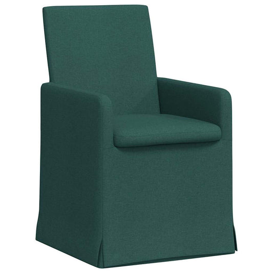 vidaXL Καρέκλες φαγητού 2 pcs Σκούρο πράσινο 57 x 67 x 95 εκ ύφασμα