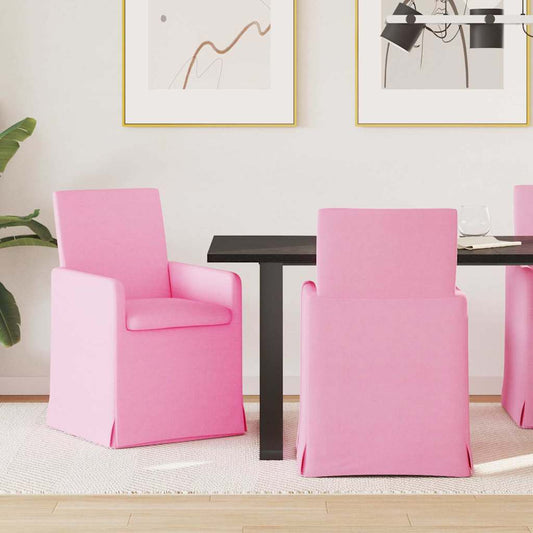 vidaXL Καρέκλες φαγητού 2 pcs Ροζ 57 x 67 x 95 εκ ύφασμα