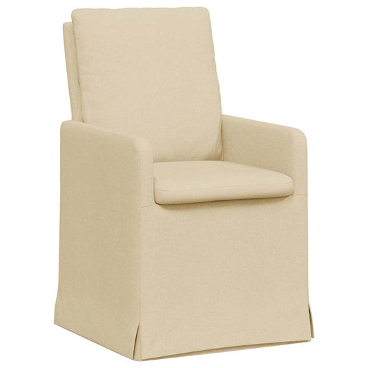 vidaXL Καρέκλες φαγητού 2 pcs Κρεμ 57 x 67 x 98 εκ ύφασμα