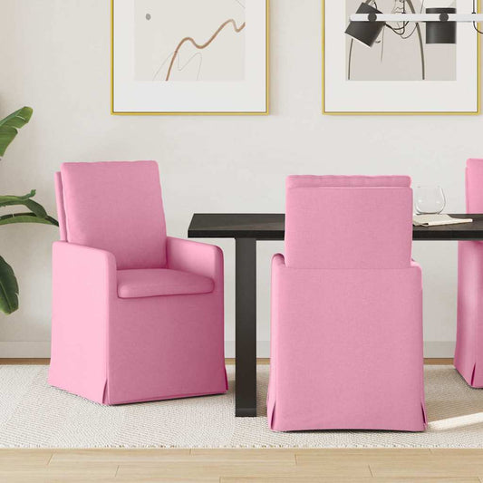 vidaXL Καρέκλες φαγητού 2 pcs Ροζ 57 x 67 x 98 εκ ύφασμα