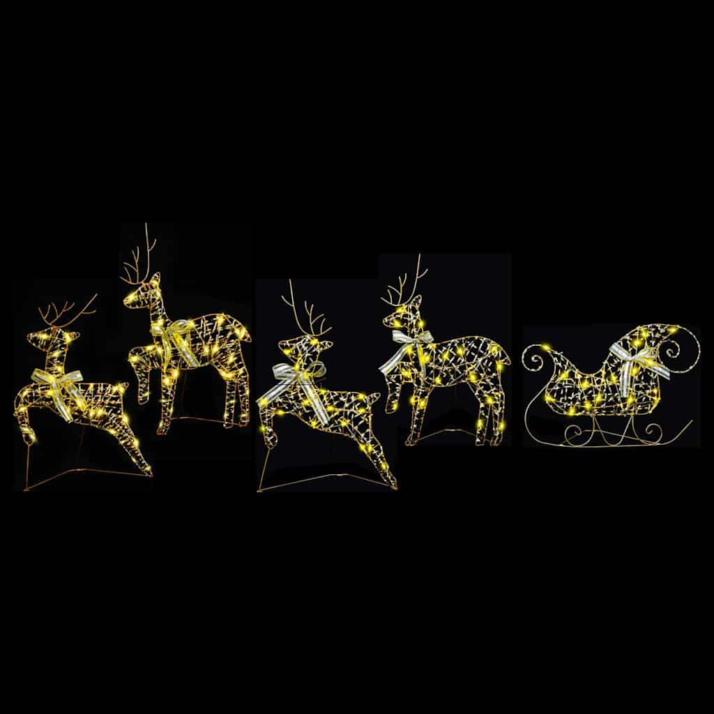 vidaXL LED Ρούντερ με 40 LED 5 pcs Χρυσό PET