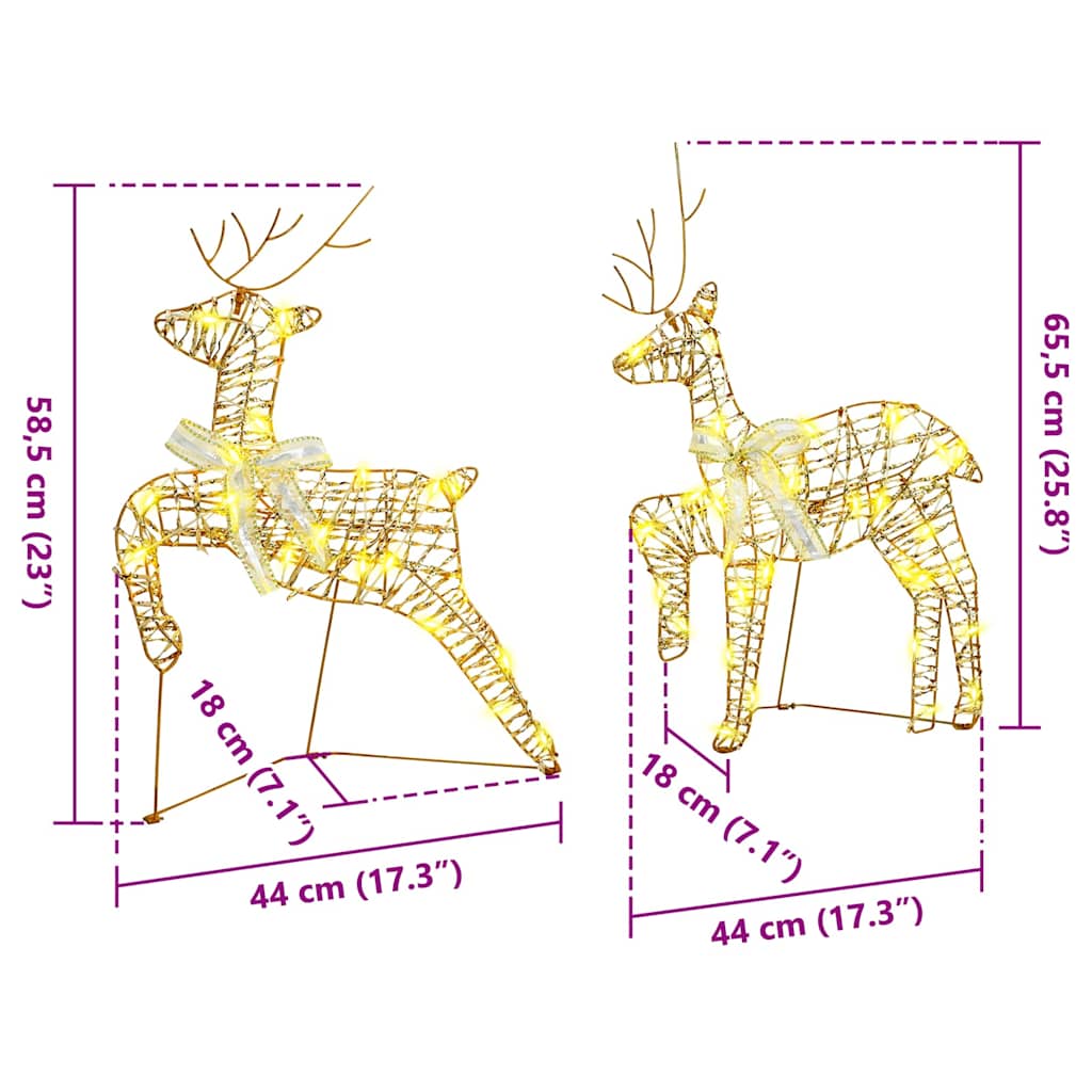 vidaXL LED Ρούντερ με 40 LED 5 pcs Χρυσό PET