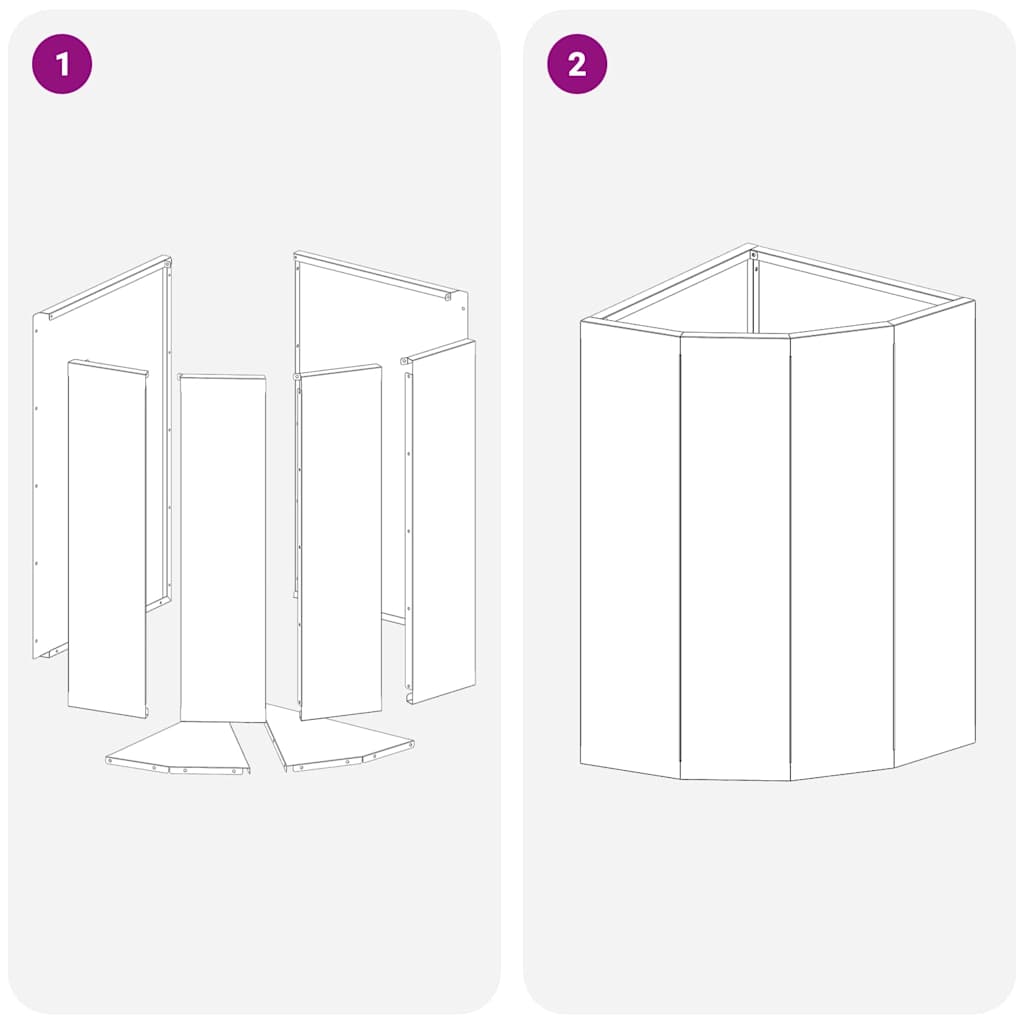 vidaXL Γωνιακό Ροδόδεντρο Ασημί 30 x 30 x 50 cm Γαλβανισμένος χάλυβας
