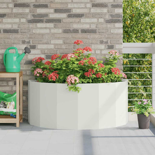 vidaXL Γλάστρα Λευκό 120 x 60 x 50 εκ. Ατσάλι