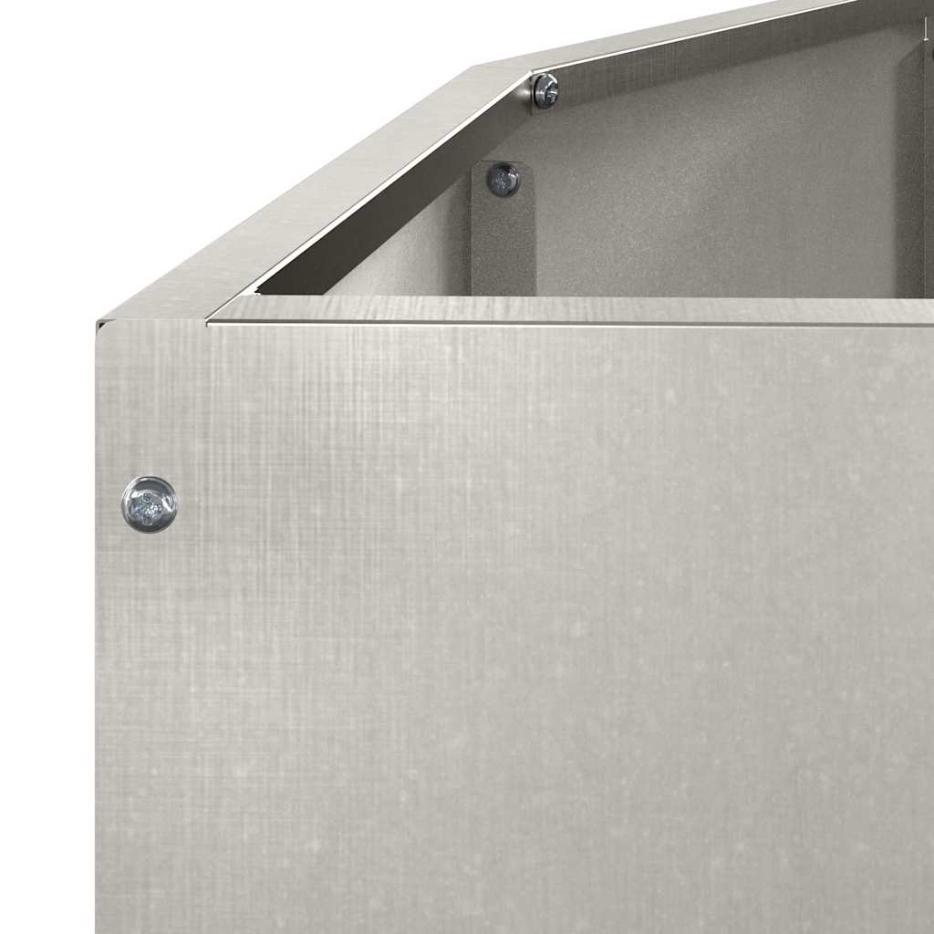 vidaXL Γλάστρα Ασημί 120 x 60 x 50 εκ. Ανοξείδωτο ατσάλι