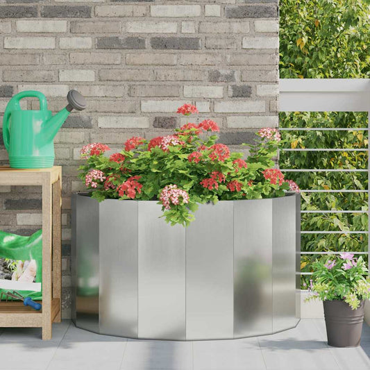 vidaXL Γλάστρα Ασημί 90 x 45 x 50 εκ. Επικαλυμμένος Χάλυβας