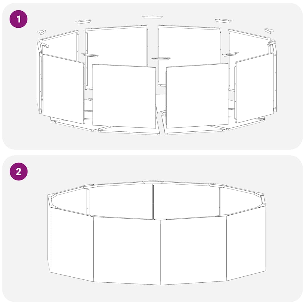 vidaXL Γλάστρα Ανθρακί 120 x 120 x 35 εκ Ατσάλι