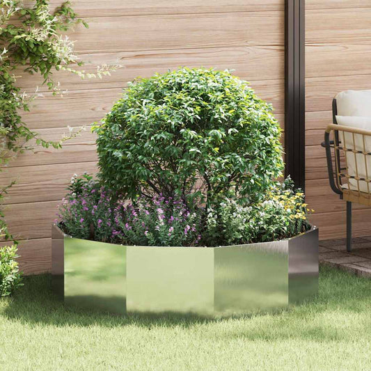 vidaXL Γλάστρα Ασημί 120 x 120 x 35 εκ Ανοξείδωτο ατσάλι