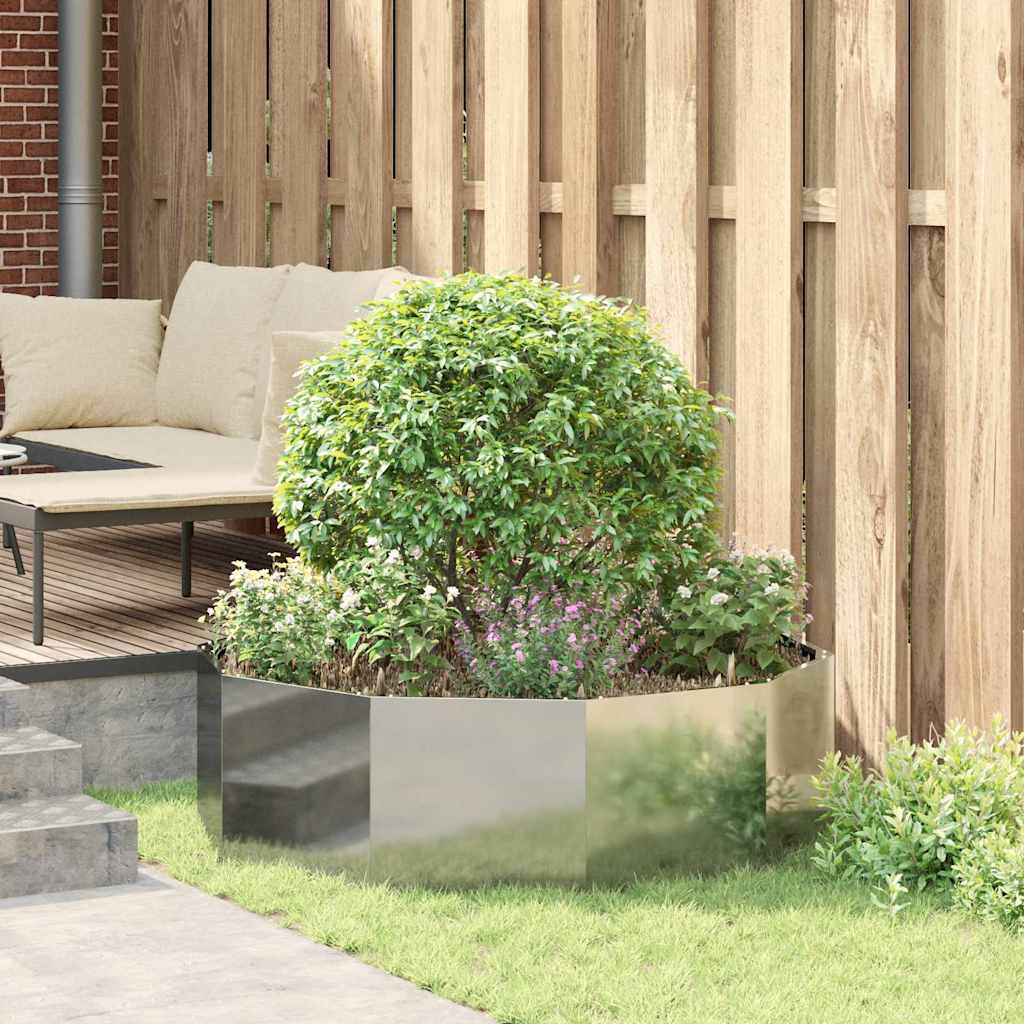 vidaXL Γλάστρα Ασημί 120 x 120 x 35 εκ Επικαλυμμένος Χάλυβας