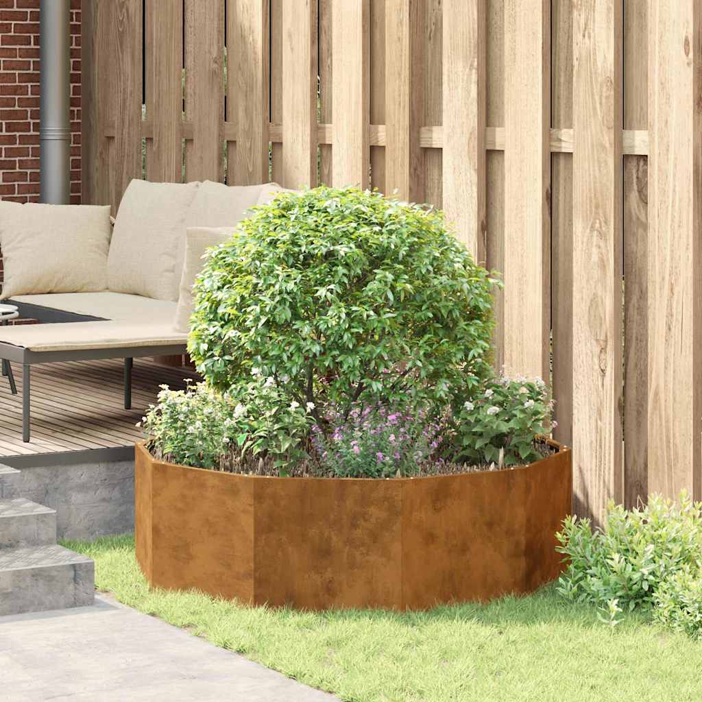 vidaXL Γλάστρα Σκ rusty 120 x 120 x 35 εκ Ατσάλι Σκληρυθέν στον Αέρα