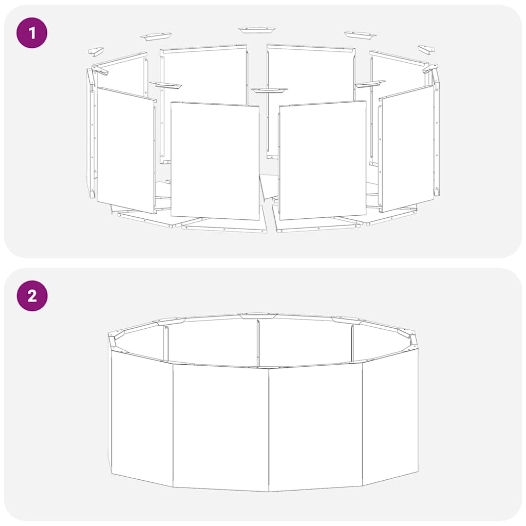 vidaXL Γλάστρα Μαύρο 90 x 90 x 35 εκ Ατσάλι