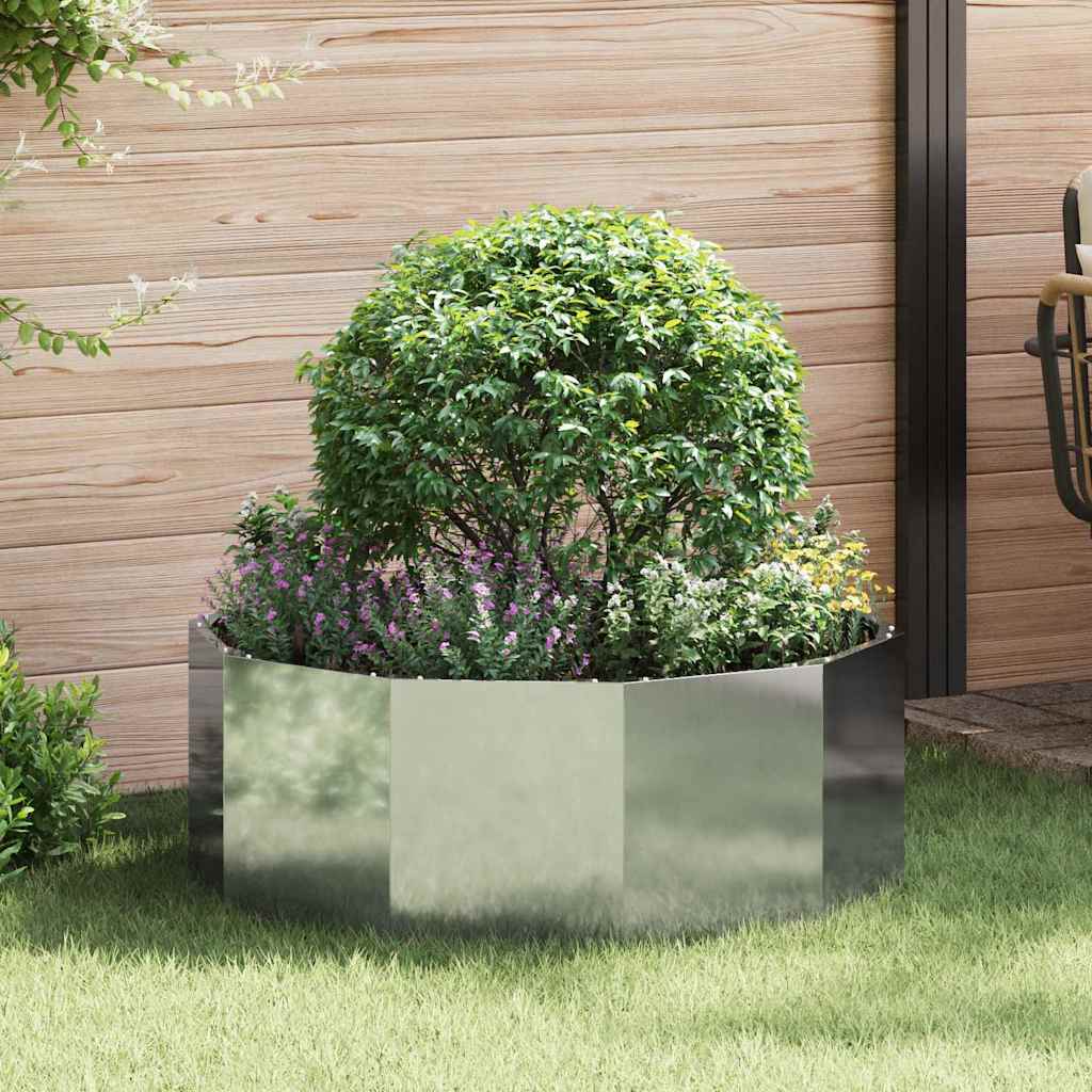 vidaXL Γλάστρα Ασημί 90 x 90 x 35 εκ Επικαλυμμένος Χάλυβας