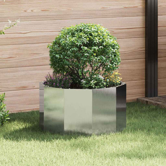 vidaXL Γλάστρα Ασημί 60 x 60 x 35 cm Ανοξείδωτο ατσάλι
