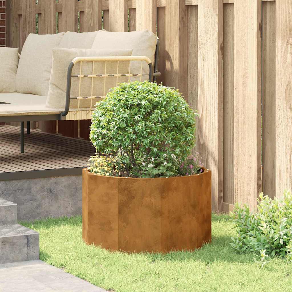 vidaXL Γλάστρα Σκ rusty 60 x 60 x 35 cm Ατσάλι Σκληρυθέν στον Αέρα