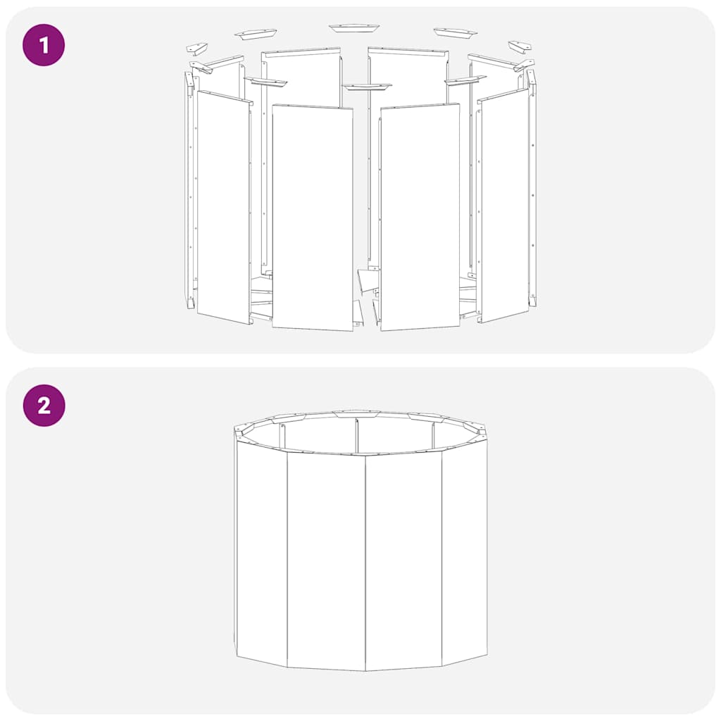 vidaXL Γλάστρα Λευκό 60 x 60 x 50 εκ Ατσάλι