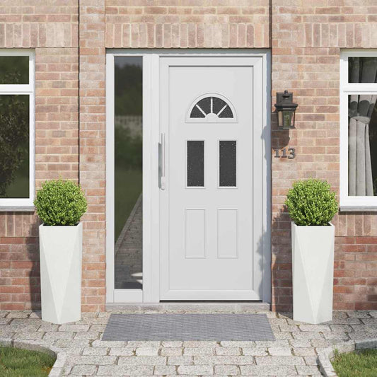 vidaXL Γλάστρα 2 pcs Λευκό 30 x 30 x 75 εκ Ατσάλι