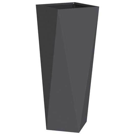 vidaXL Γλάστρα Ανθρακί 30 x 30 x 75 εκ Ατσάλι