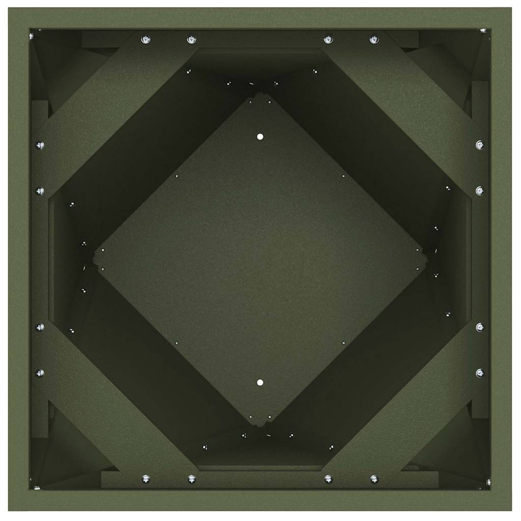 vidaXL Γλάστρα 2 pcs Ελιά Πράσινη 30 x 30 x 75 εκ Ατσάλι