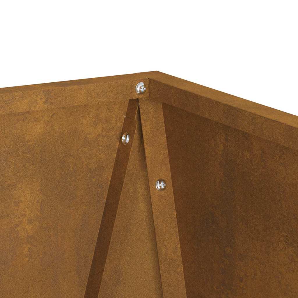 vidaXL Γλάστρα Σκ rusty 30 x 30 x 75 εκ Ατσάλι Σκληρυθέν στον Αέρα