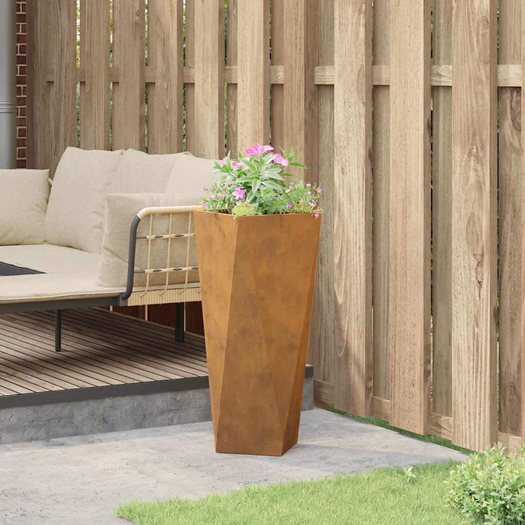 vidaXL Γλάστρα Σκ rusty 30 x 30 x 75 εκ Ατσάλι Σκληρυθέν στον Αέρα