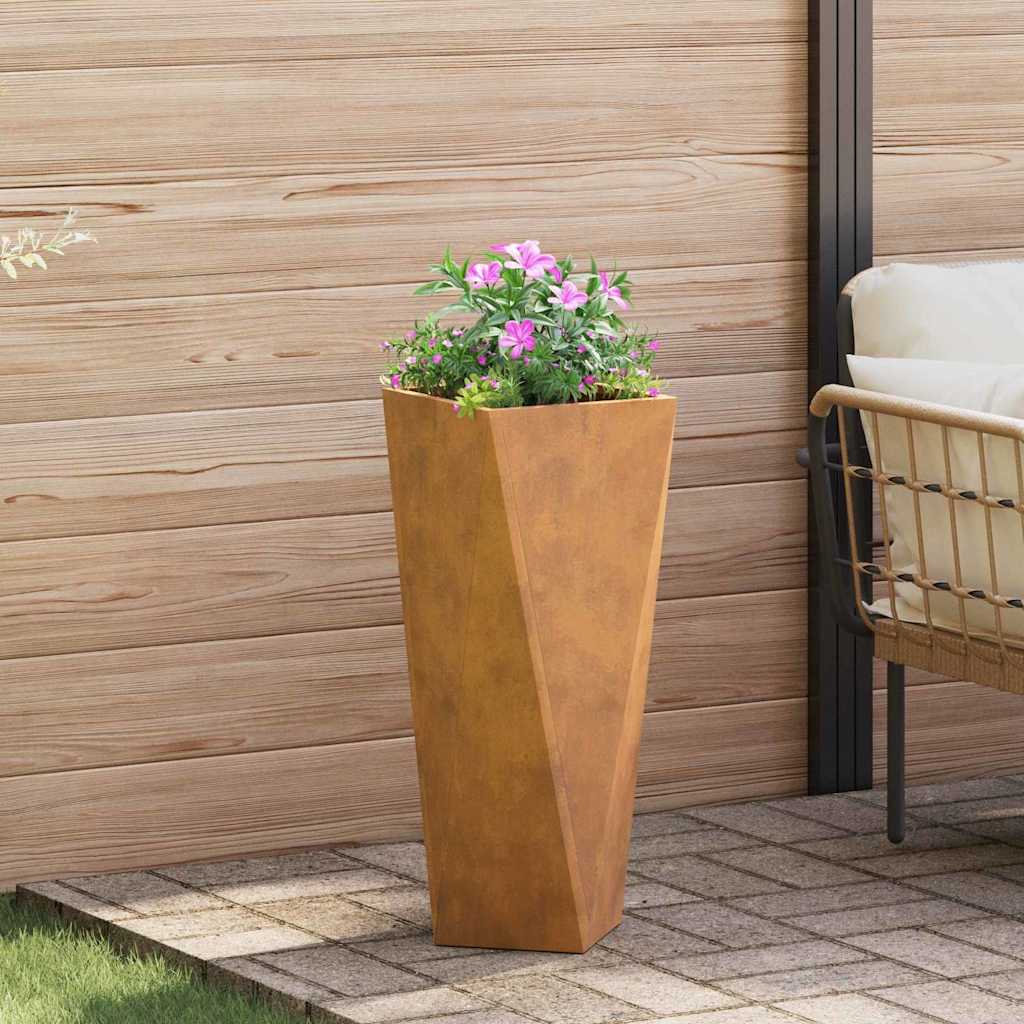 vidaXL Γλάστρα 2 pcs Σκ rusty 30 x 30 x 75 εκ