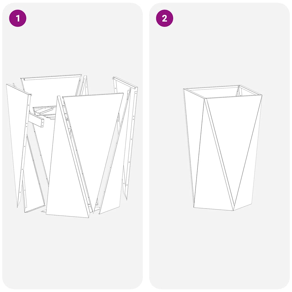 vidaXL Γλάστρα 2 pcs Μαύρο 40 x 40 x 75 cm Ατσάλι