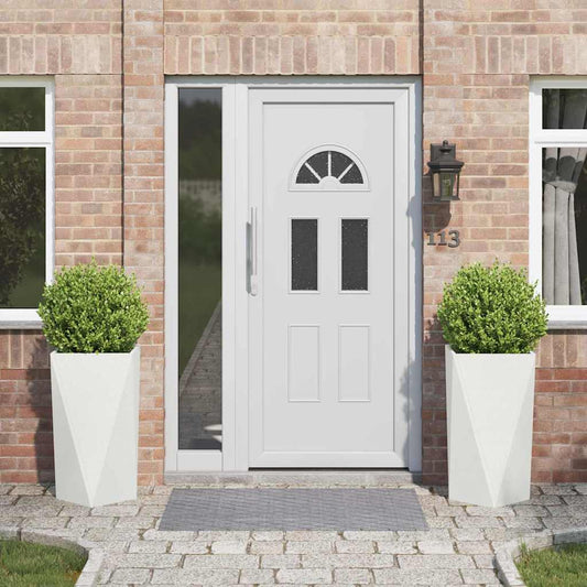 vidaXL Γλάστρα 2 pcs Λευκό 40 x 40 x 75 cm Ατσάλι