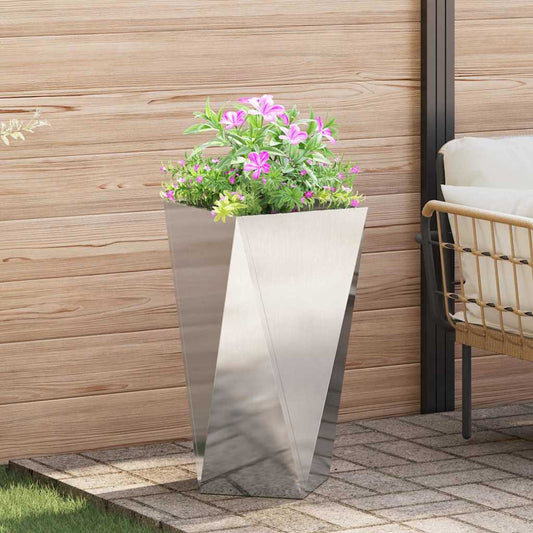 vidaXL Γλάστρα Ασημί 40 x 40 x 75 cm Ανοξείδωτο ατσάλι