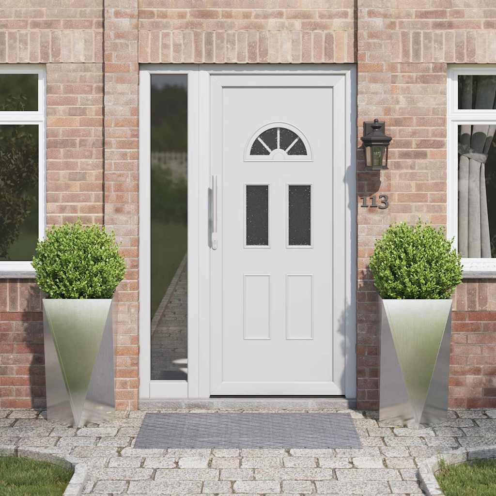 vidaXL Γλάστρα 2 pcs Ασημί 40 x 40 x 75 cm Ανοξείδωτο ατσάλι