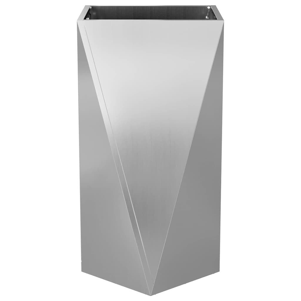 vidaXL Γλάστρα 2 pcs Ασημί 40 x 40 x 75 cm Επικαλυμμένος Χάλυβας