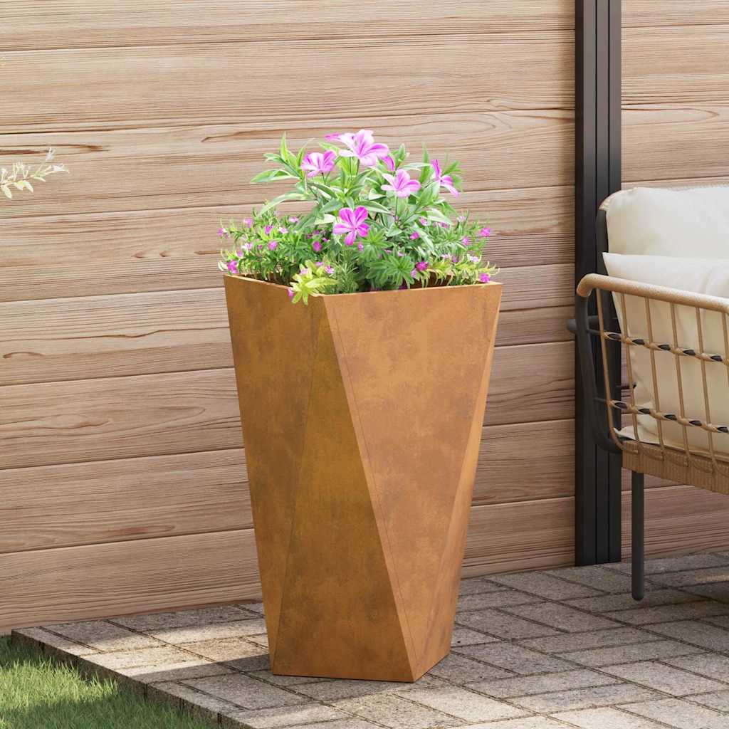 vidaXL Γλάστρα Σκ rusty 40 x 40 x 75 cm Ατσάλι Σκληρυθέν στον Αέρα
