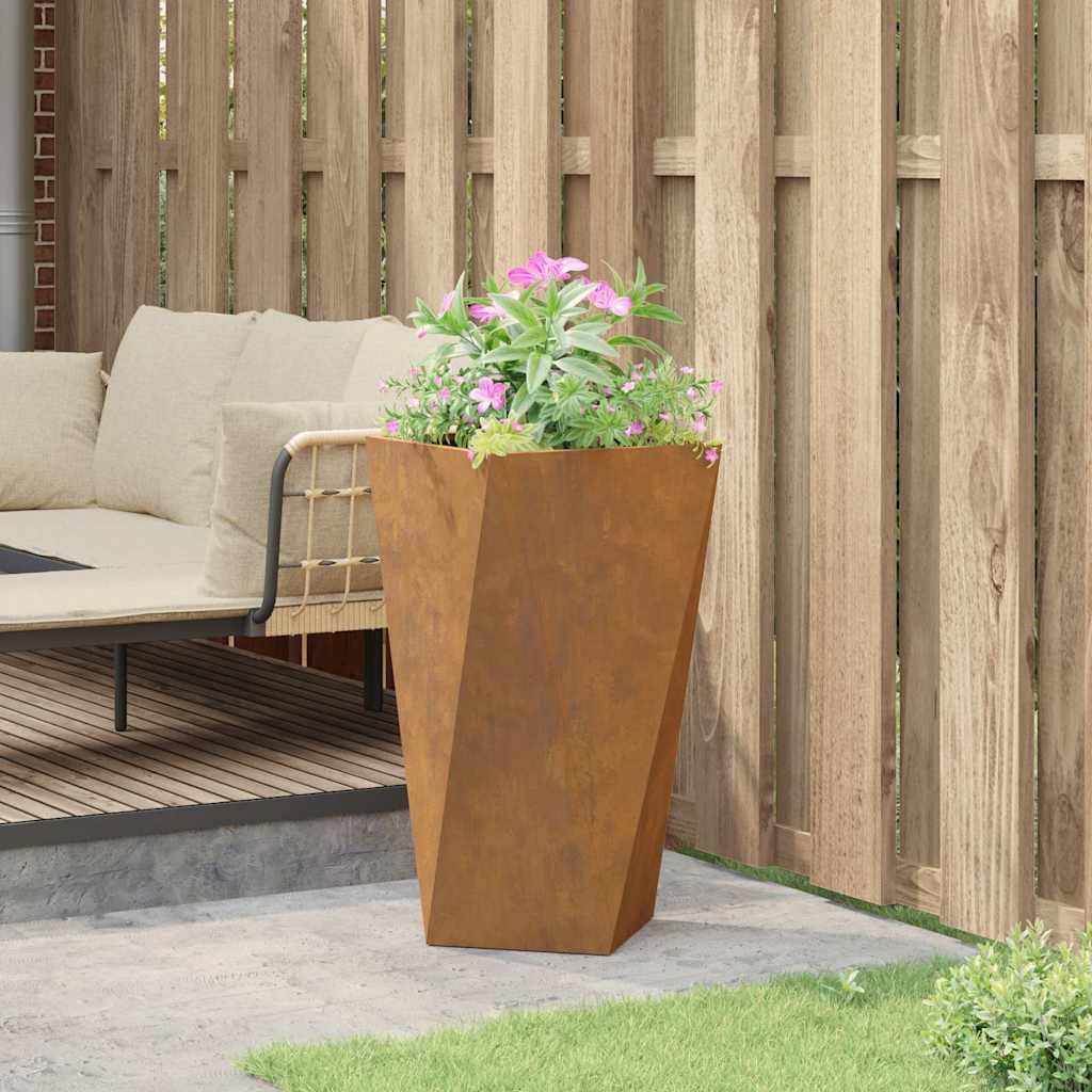 vidaXL Γλάστρα Σκ rusty 40 x 40 x 75 cm Ατσάλι Σκληρυθέν στον Αέρα