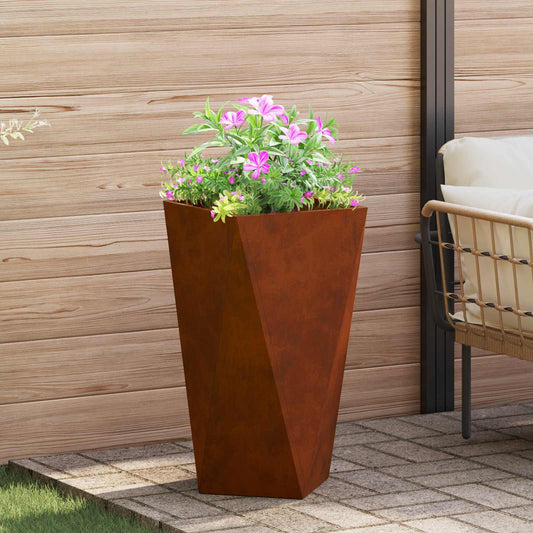 vidaXL Γλάστρα Σκ rusty 40 x 40 x 75 cm Ατσάλι Σκληρυθέν στον Αέρα